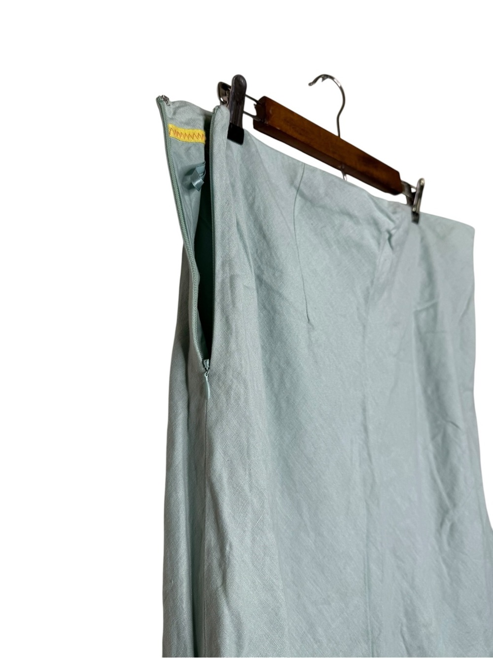 Boden 100% Linen Blue Green Teal Maxi Skirt Tiered Stripes Modest Minimalist - Picture 9 of 9
